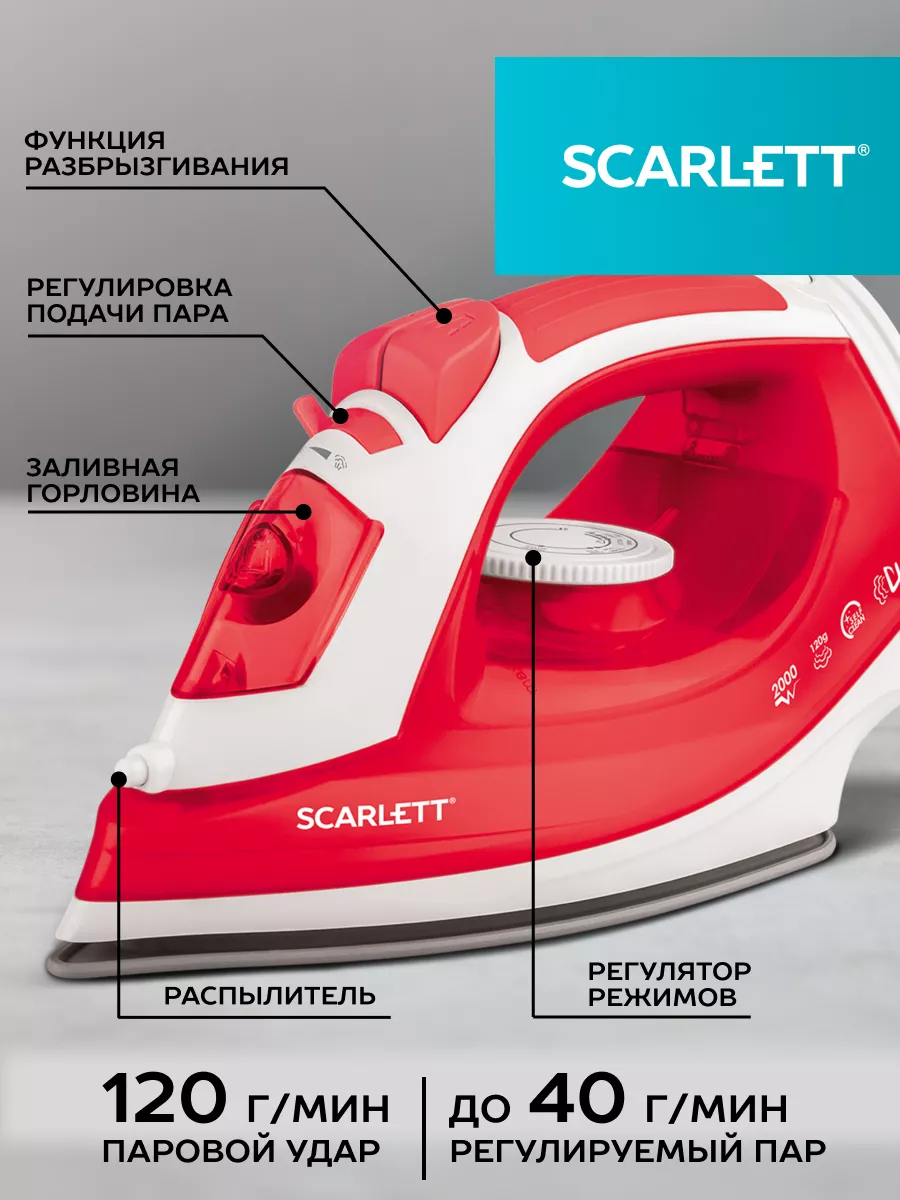 Утюг Scarlett SC-SI30P15 красный