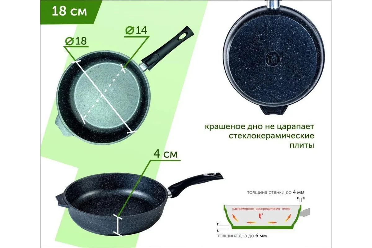 Сковорода АП 18 см 018802